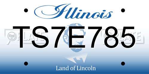 TS7E785 Illinois License Plate