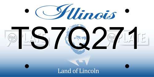 TS7Q271 Illinois License Plate