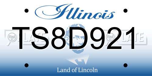 TS8D921 Illinois License Plate