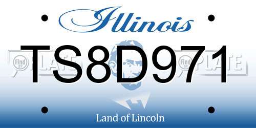 TS8D971 Illinois License Plate