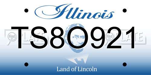 TS8O921 Illinois License Plate