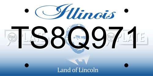 TS8Q971 Illinois License Plate