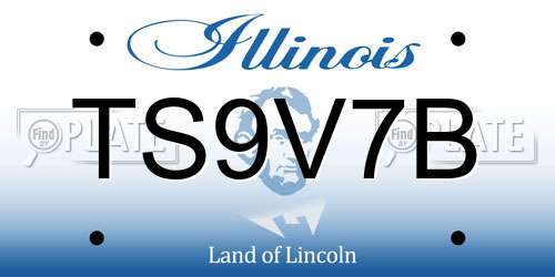 TS9V7B Illinois License Plate