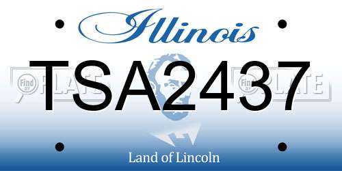 TSA2437 Illinois License Plate