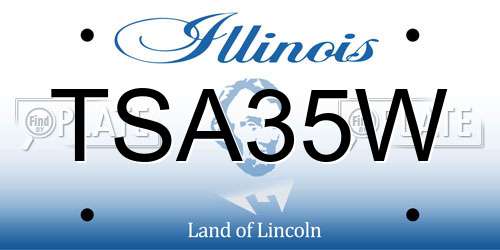 TSA35W Illinois License Plate