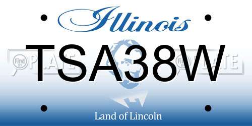TSA38W Illinois License Plate