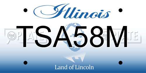 TSA58M Illinois License Plate
