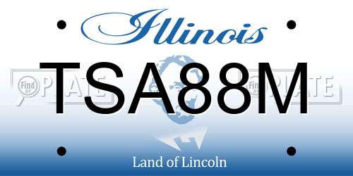 TSA88M Illinois License Plate