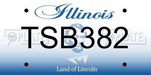 TSB382 Illinois License Plate
