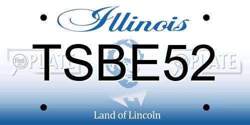 TSBE52 Illinois License Plate
