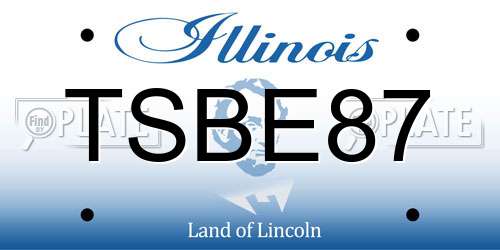 TSBE87 Illinois License Plate