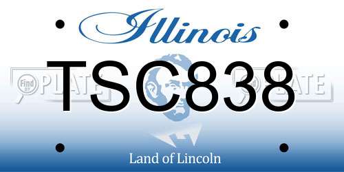 TSC838 Illinois License Plate