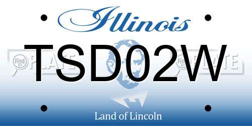 TSD02W Illinois License Plate