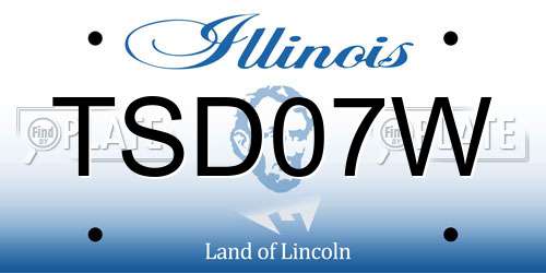 TSD07W Illinois License Plate