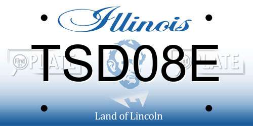 TSD08E Illinois License Plate