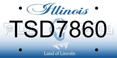 TSD7860 Illinois License Plate