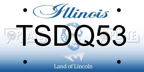 TSDQ53 Illinois License Plate