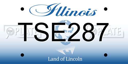 TSE287 Illinois License Plate