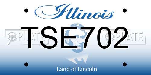 TSE702 Illinois License Plate