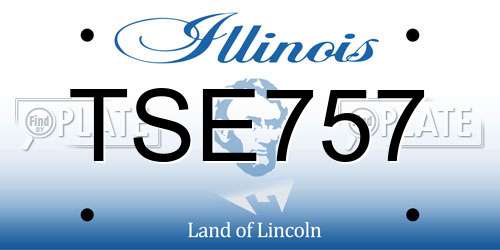 TSE757 Illinois License Plate