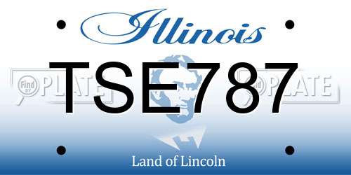 TSE787 Illinois License Plate