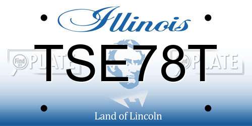 TSE78T Illinois License Plate