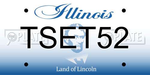 TSET52 Illinois License Plate