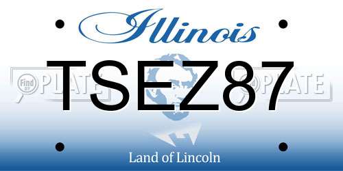 TSEZ87 Illinois License Plate
