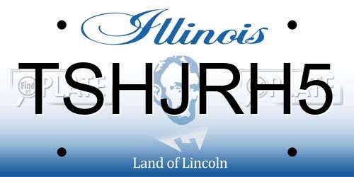 TSHJRH5 Illinois License Plate