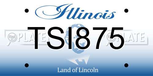 TSI875 Illinois License Plate