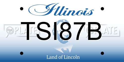 TSI87B Illinois License Plate