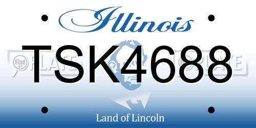 TSK4688 Illinois License Plate