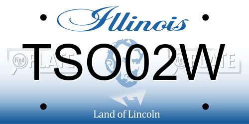 TSO02W Illinois License Plate
