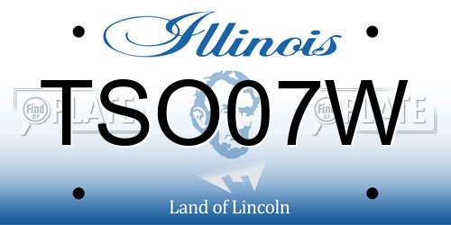 TSO07W Illinois License Plate