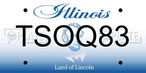 TSOQ83 Illinois License Plate