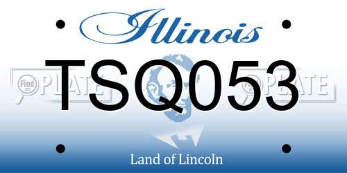 TSQ053 Illinois License Plate