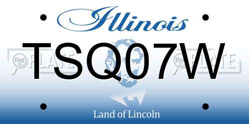 TSQ07W Illinois License Plate