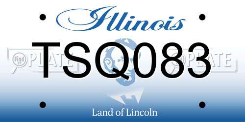 TSQ083 Illinois License Plate