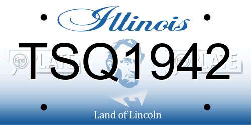 TSQ1942 Illinois License Plate