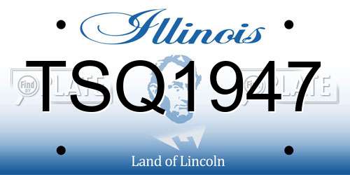 TSQ1947 Illinois License Plate