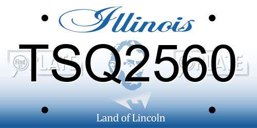 TSQ2560 Illinois License Plate