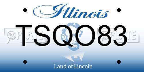 TSQO83 Illinois License Plate