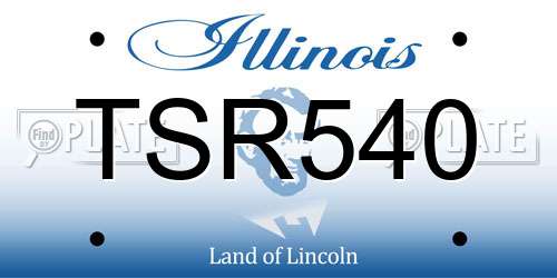TSR540 Illinois License Plate