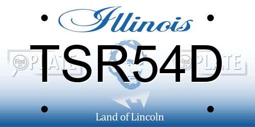 TSR54D Illinois License Plate