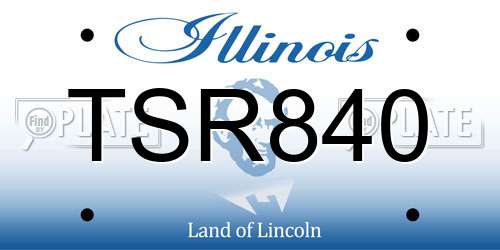 TSR840 Illinois License Plate