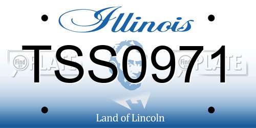 TSS0971 Illinois License Plate