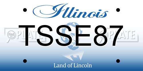 TSSE87 Illinois License Plate