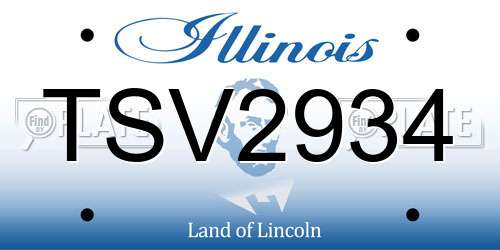 TSV2934 Illinois License Plate