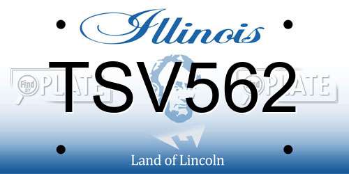 TSV562 Illinois License Plate