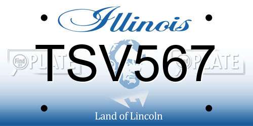 TSV567 Illinois License Plate